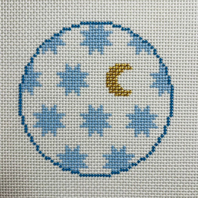 Moon & Stars White needlepoint canvas - Bargello Needlepoint