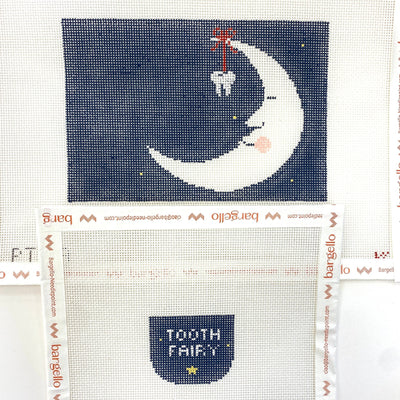 Moon Tooth Fairy Pillow with Pocket needlepoint canvas - Bargello Needlepoint