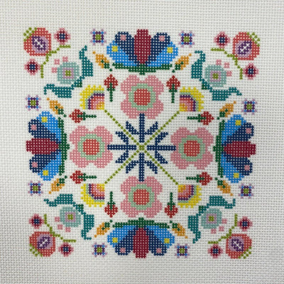 Mopsey Mandala needlepoint canvas - Bargello Needlepoint