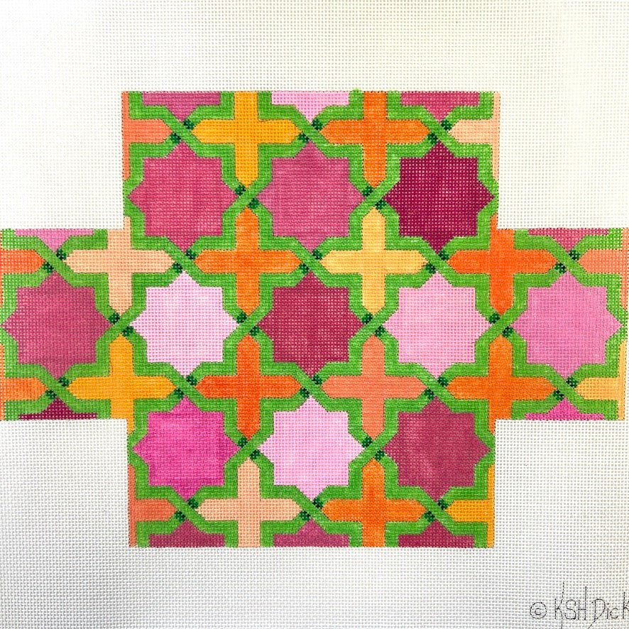 Moroccan Tile Brick Cover needlepoint canvas - Bargello Needlepoint