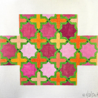 Moroccan Tile Brick Cover needlepoint canvas - Bargello Needlepoint