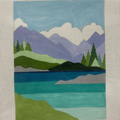 Mountain Graphic Landscape needlepoint canvas - Bargello Needlepoint