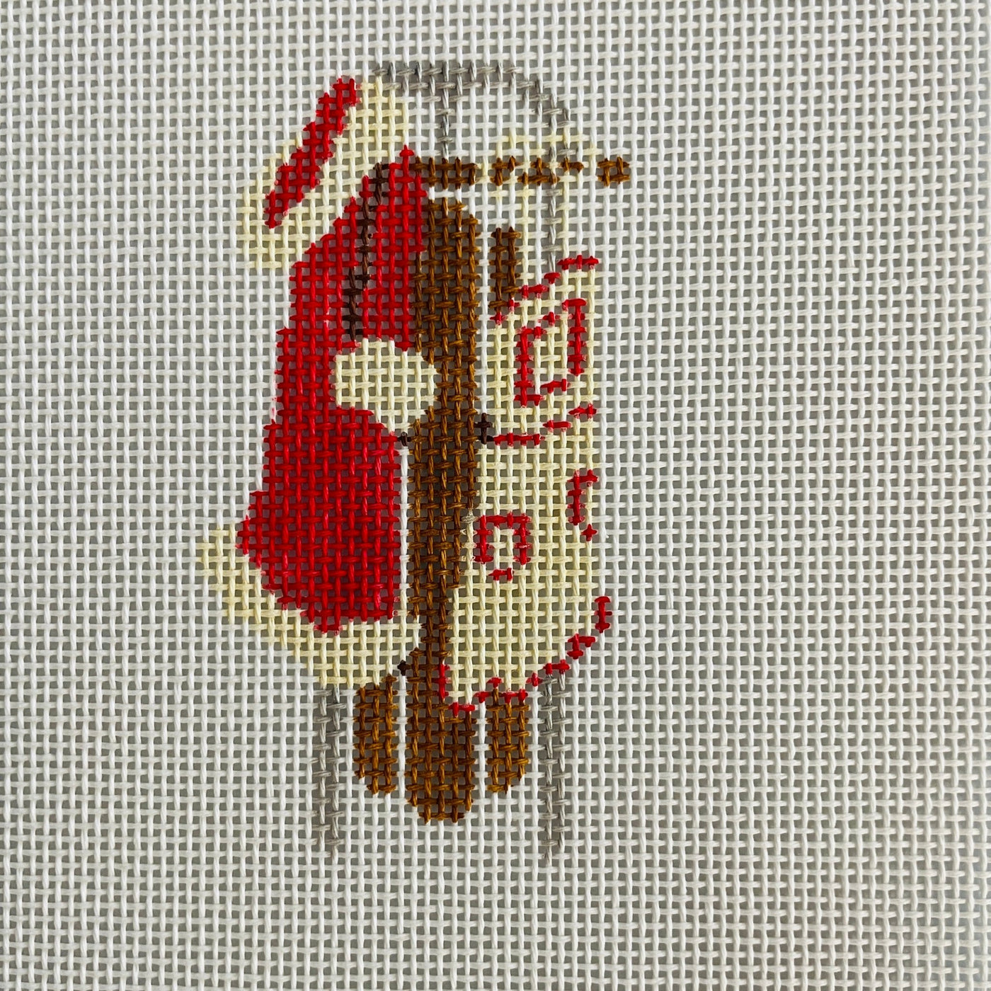 Mrs Claus Sled Ornament needlepoint canvas - Bargello Needlepoint