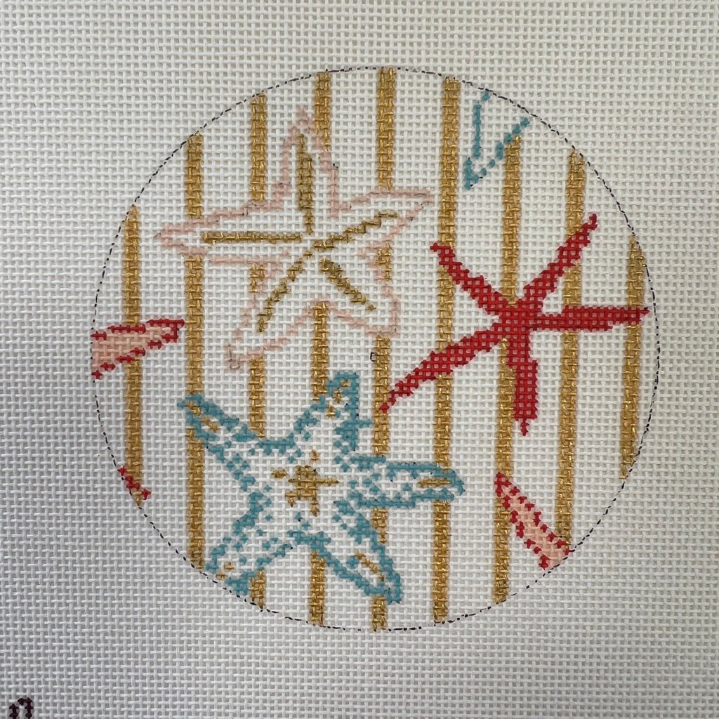 Multicolor Starfish Ornament/Insert needlepoint canvas - Bargello Needlepoint