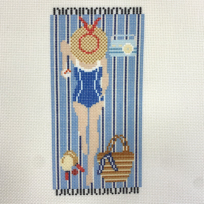 Nantucket Sunbather Eyeglass Case needlepoint canvas - Bargello Needlepoint