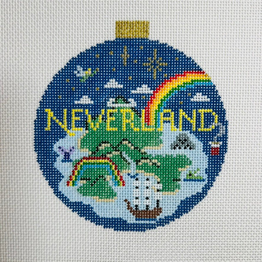 Neverland Round Ornament needlepoint canvas - Bargello Needlepoint