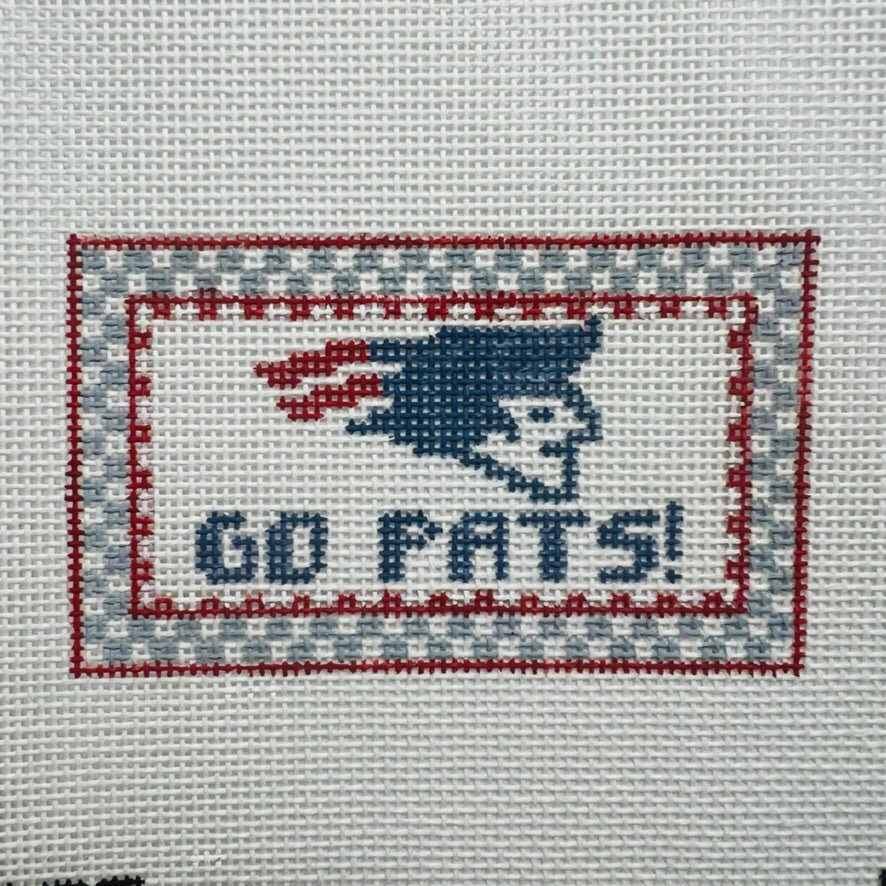 New England Patriots Insert/ Small Sign needlepoint canvas - Bargello Needlepoint