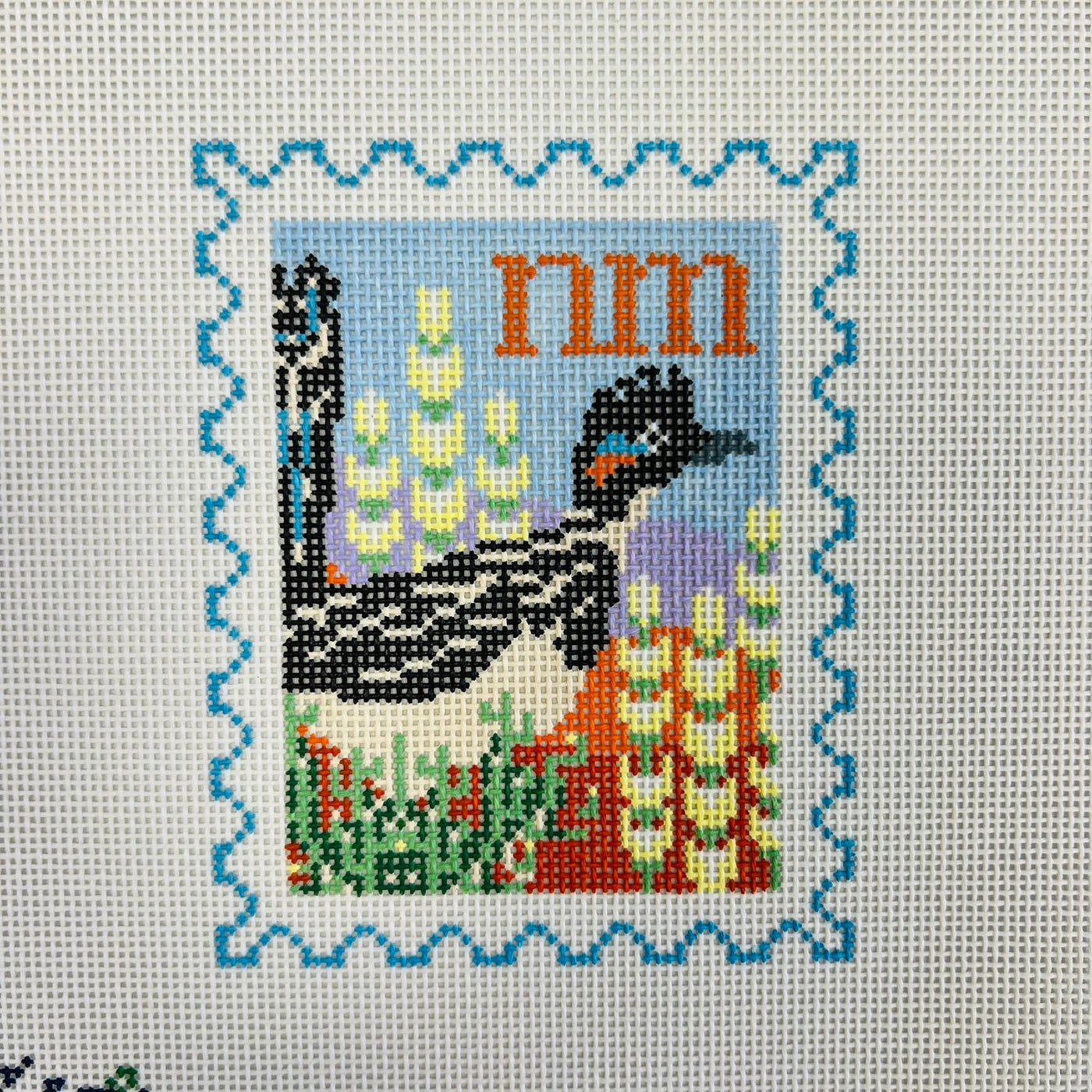 New Mexico Stamp needlepoint canvas - Bargello Needlepoint