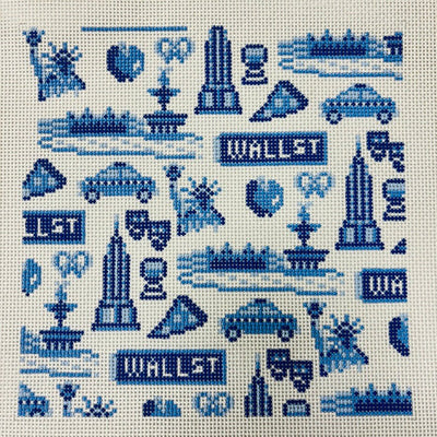 New York CIty Toile (NYC) needlepoint canvas - Bargello Needlepoint