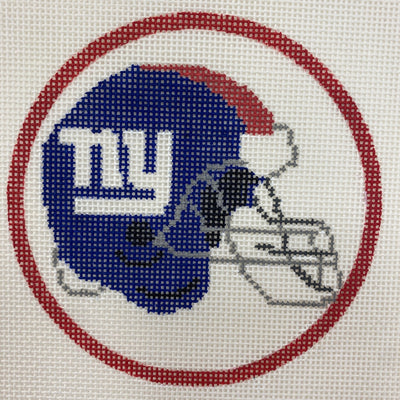 New York NY Giants Round needlepoint canvas - Bargello Needlepoint