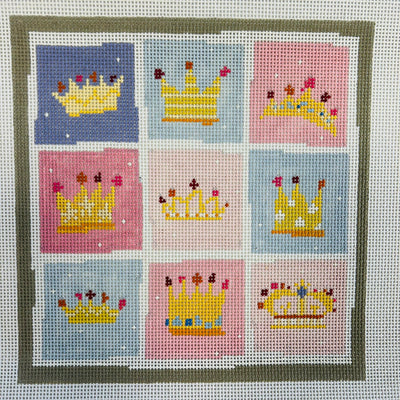 Nine Crowns needlepoint canvas - Bargello Needlepoint