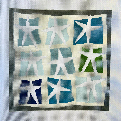 Nine Starfish needlepoint canvas - Bargello Needlepoint