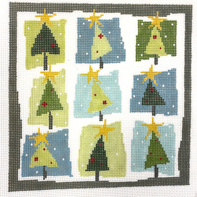 Nine Trees needlepoint canvas - Bargello Needlepoint