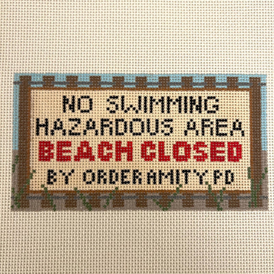 No Swimming needlepoint canvas - Bargello Needlepoint