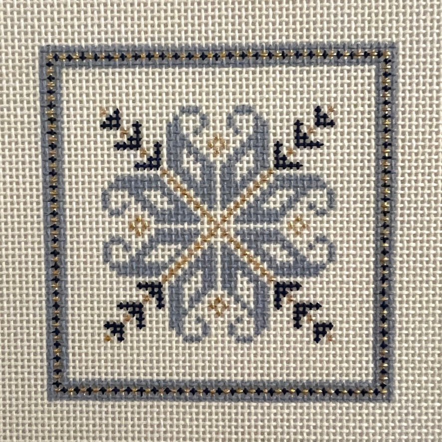 Nordic Tile - blue or red needlepoint canvas - Bargello Needlepoint