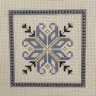 Nordic Tile - blue or red needlepoint canvas - Bargello Needlepoint