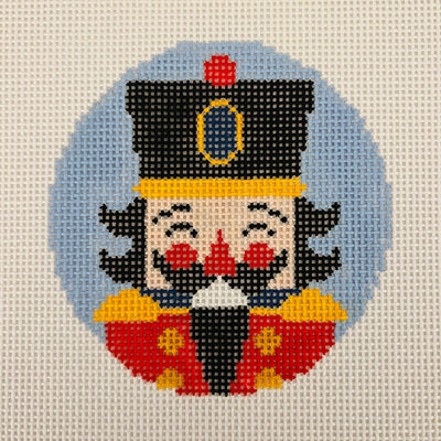 Nutcracker on Light Blue Ornament needlepoint canvas - Bargello Needlepoint