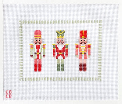 Nutcracker Trio needlepoint canvas - Bargello Needlepoint