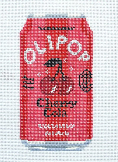 Olipop Cherry Cola needlepoint canvas - Bargello Needlepoint