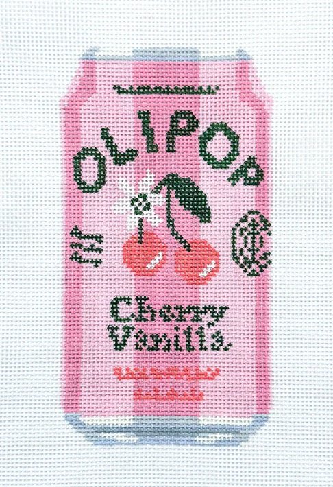 Olipop Cherry Vanilla needlepoint canvas - Bargello Needlepoint