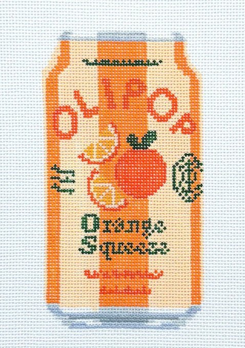 Olipop Orange Squeeze needlepoint canvas - Bargello Needlepoint