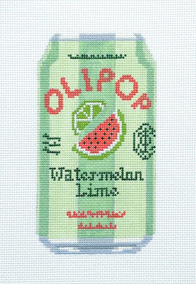 Olipop Watermelon Lime needlepoint canvas - Bargello Needlepoint