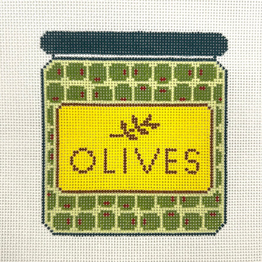 Olive Jar needlepoint canvas - Bargello Needlepoint