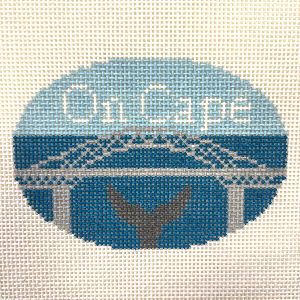 On Cape Oval Ornament needlepoint canvas - Bargello Needlepoint