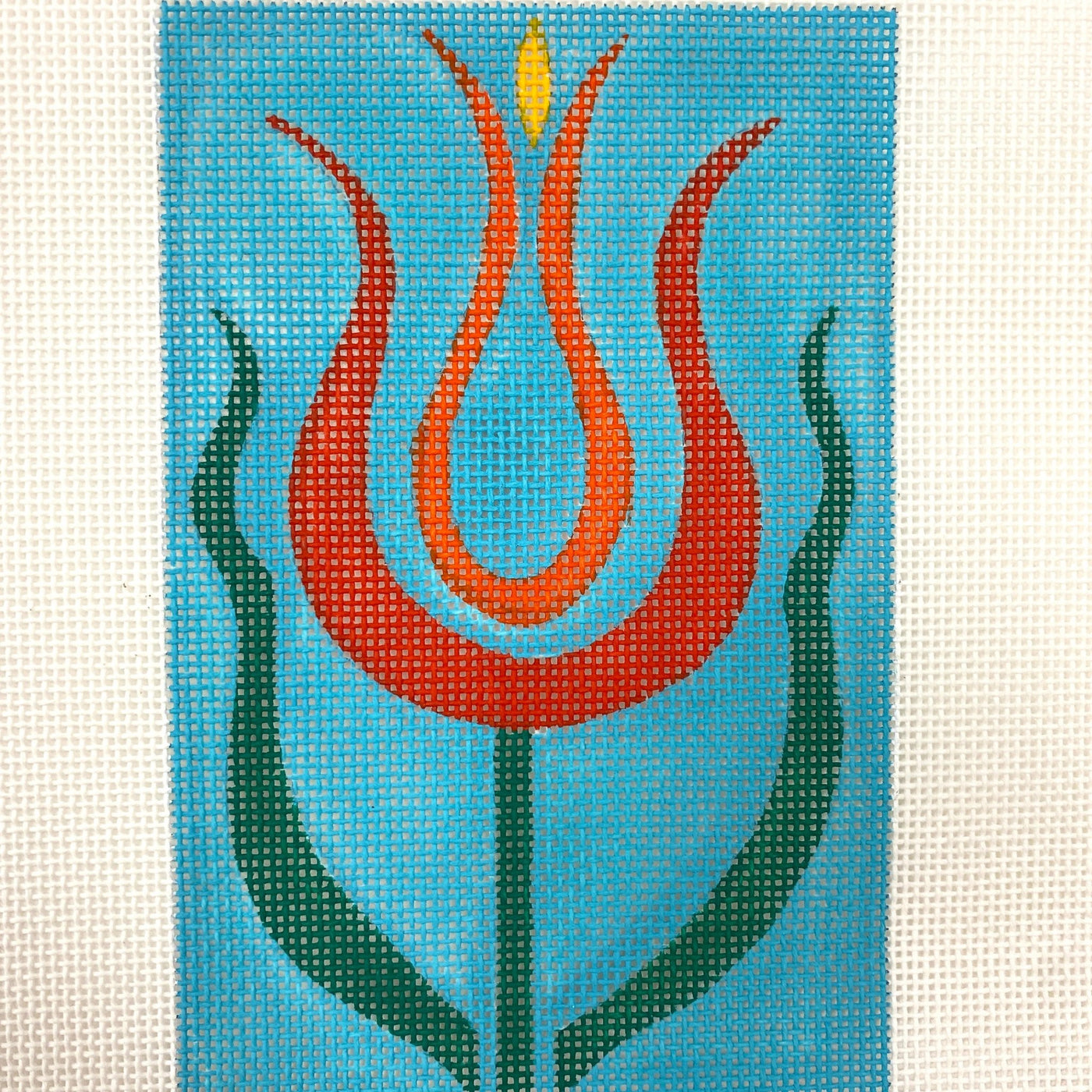 Orange Tulip needlepoint canvas - Bargello Needlepoint