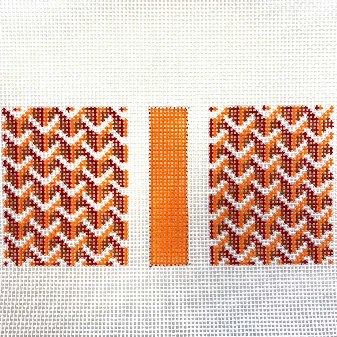 Orange Y Pattern Eyeglass Case needlepoint canvas - Bargello Needlepoint