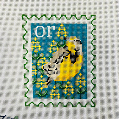 Oregon Stamp needlepoint canvas - Bargello Needlepoint