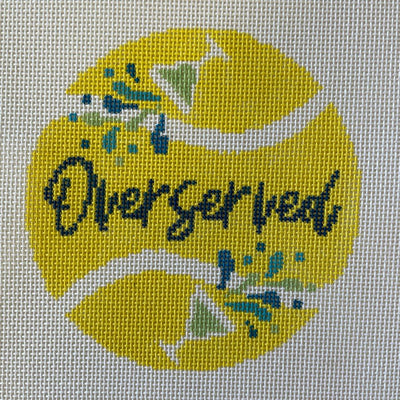 Overserved Tennis Ball needlepoint canvas