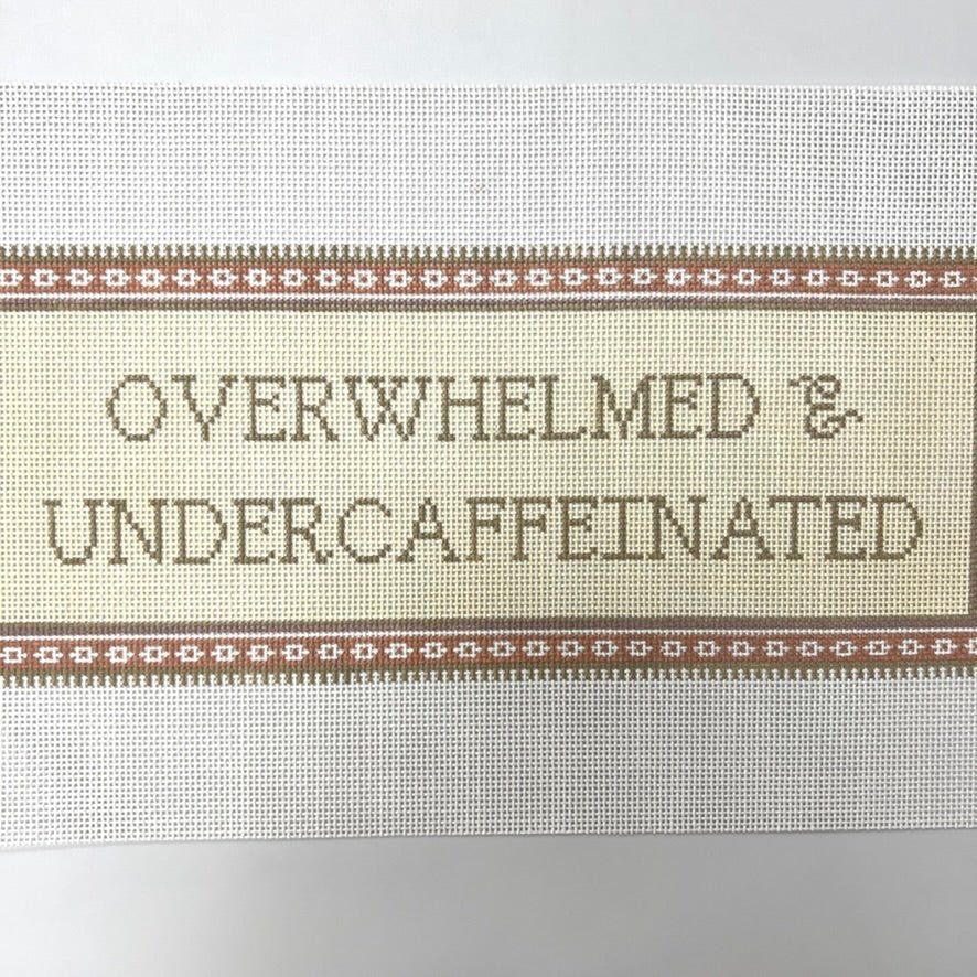 Overwhelmed and Undercaffeinated needlepoint canvas - Bargello Needlepoint