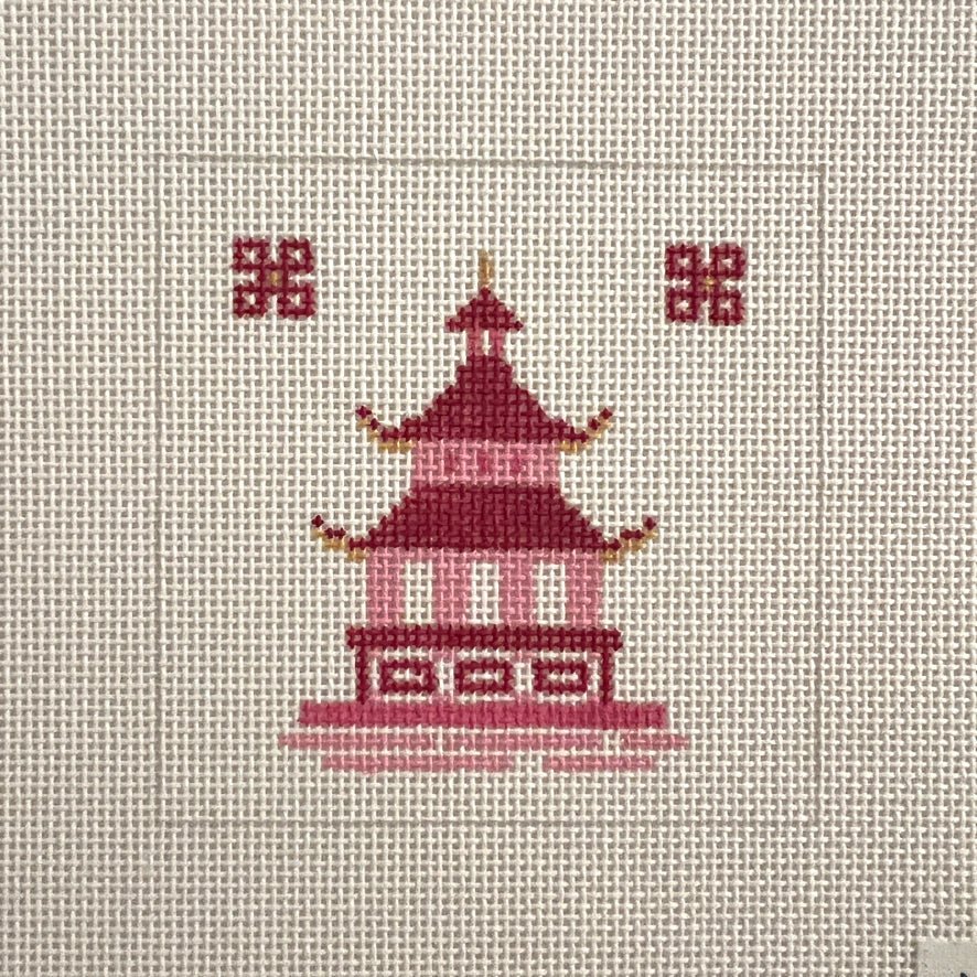 Pagoda Insert or Coaster - Multiple Colors Available needlepoint canvas - Bargello Needlepoint