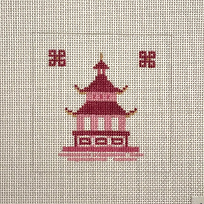 Pagoda Insert or Coaster - Multiple Colors Available needlepoint canvas - Bargello Needlepoint