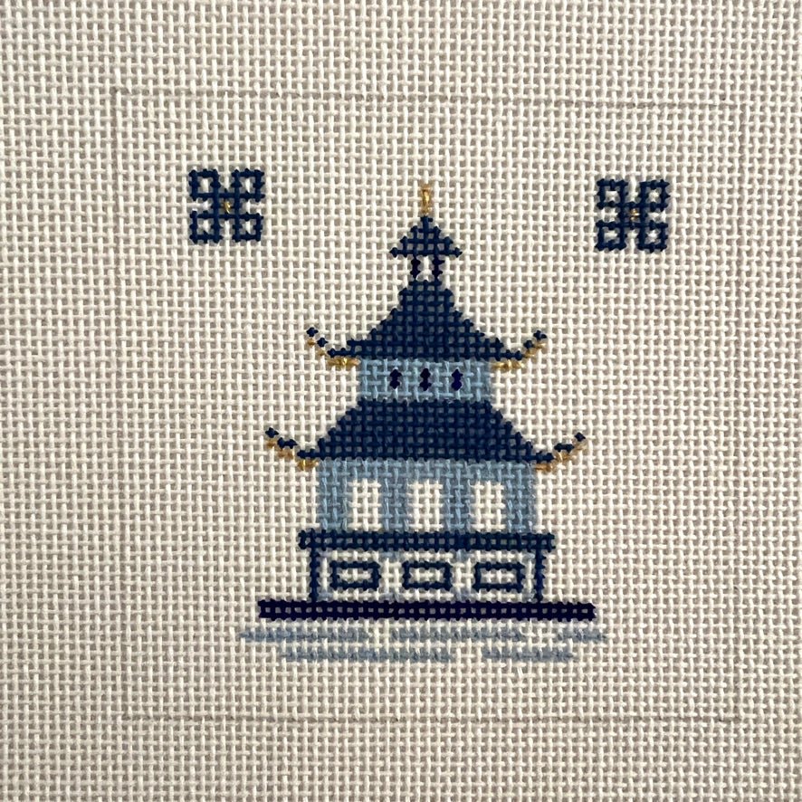 Pagoda Insert or Coaster - Multiple Colors Available needlepoint canvas - Bargello Needlepoint