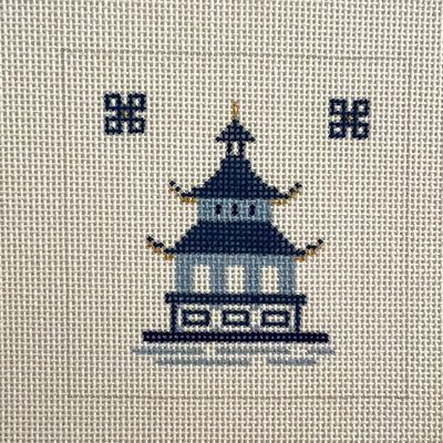 Pagoda Insert or Coaster - Multiple Colors Available needlepoint canvas - Bargello Needlepoint