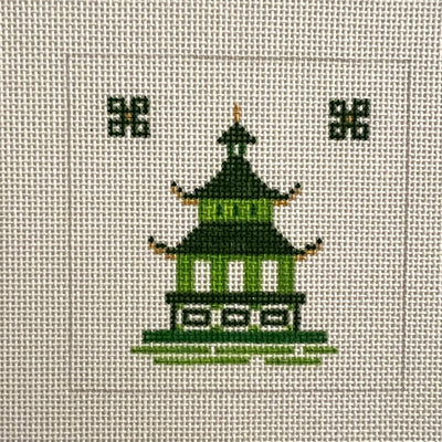 Pagoda Insert or Coaster - Multiple Colors Available needlepoint canvas - Bargello Needlepoint