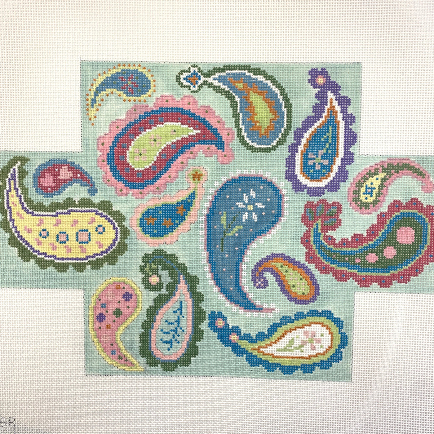 Paisley Pastels Brick Cover needlepoint canvas - Bargello Needlepoint