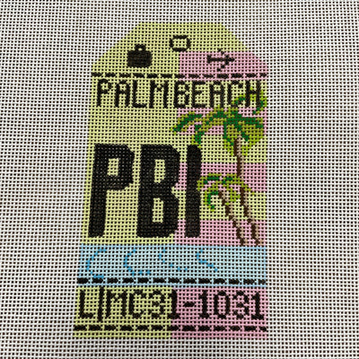 Palm Beach PBI Travel Tag needlepoint canvas - Bargello Needlepoint