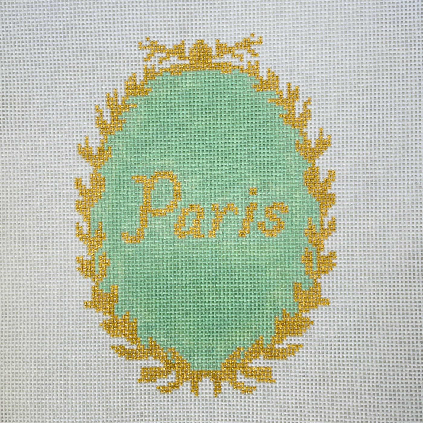 Paris Crest Sign needlepoint canvas - Bargello Needlepoint