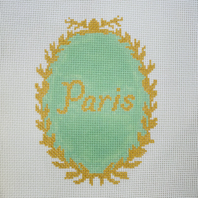 Paris Crest Sign needlepoint canvas - Bargello Needlepoint