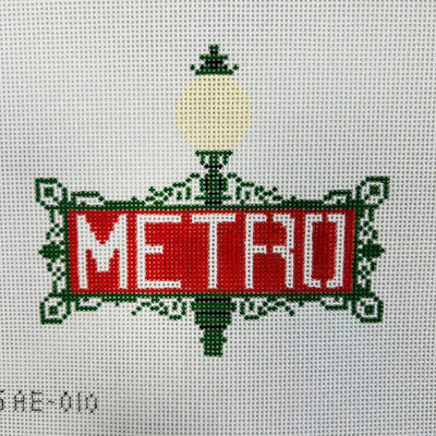 Paris Metro Station Sign needlepoint canvas - Bargello Needlepoint