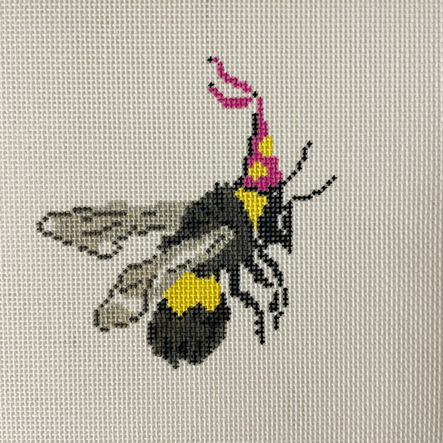 Party Animals Series - Bee needlepoint canvas - Bargello Needlepoint