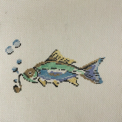 Party Animals Series - Fish needlepoint canvas - Bargello Needlepoint