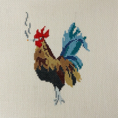 Party Animals Series - Rooster needlepoint canvas - Bargello Needlepoint