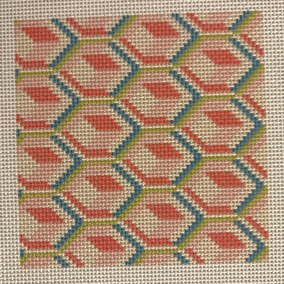 Pastel Geo Square Insert needlepoint canvas - Bargello Needlepoint