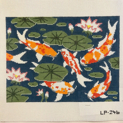 Paul's Pond Koi Fish needlepoint canvas - Bargello Needlepoint