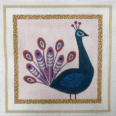 Peacock needlepoint canvas - Bargello Needlepoint