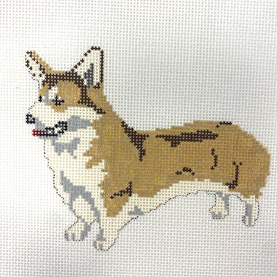 Pembroke Welsh Corgi needlepoint canvas - Bargello Needlepoint